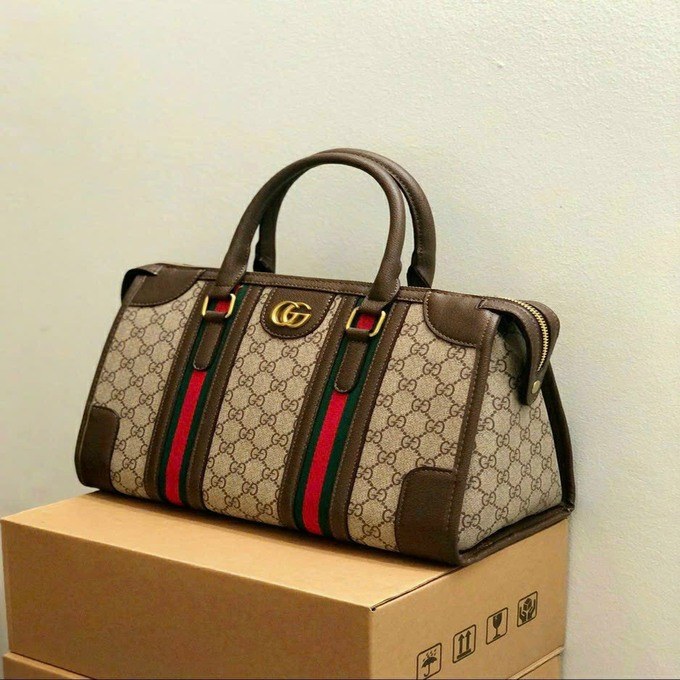 Túi Xách Gucci Nâu Phối đỏ Túi Xách Gucci Nâu Phối đỏ
